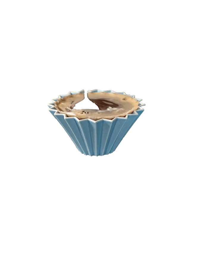 Stirring coffee during pour-over brew.
